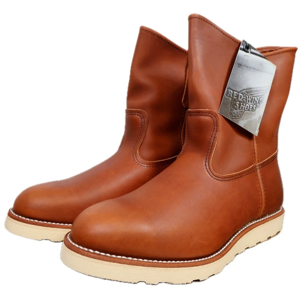 Red Wing 866 Pecos Boots Mens 9.5 E3 Brown Leather Pull On Made in USA New